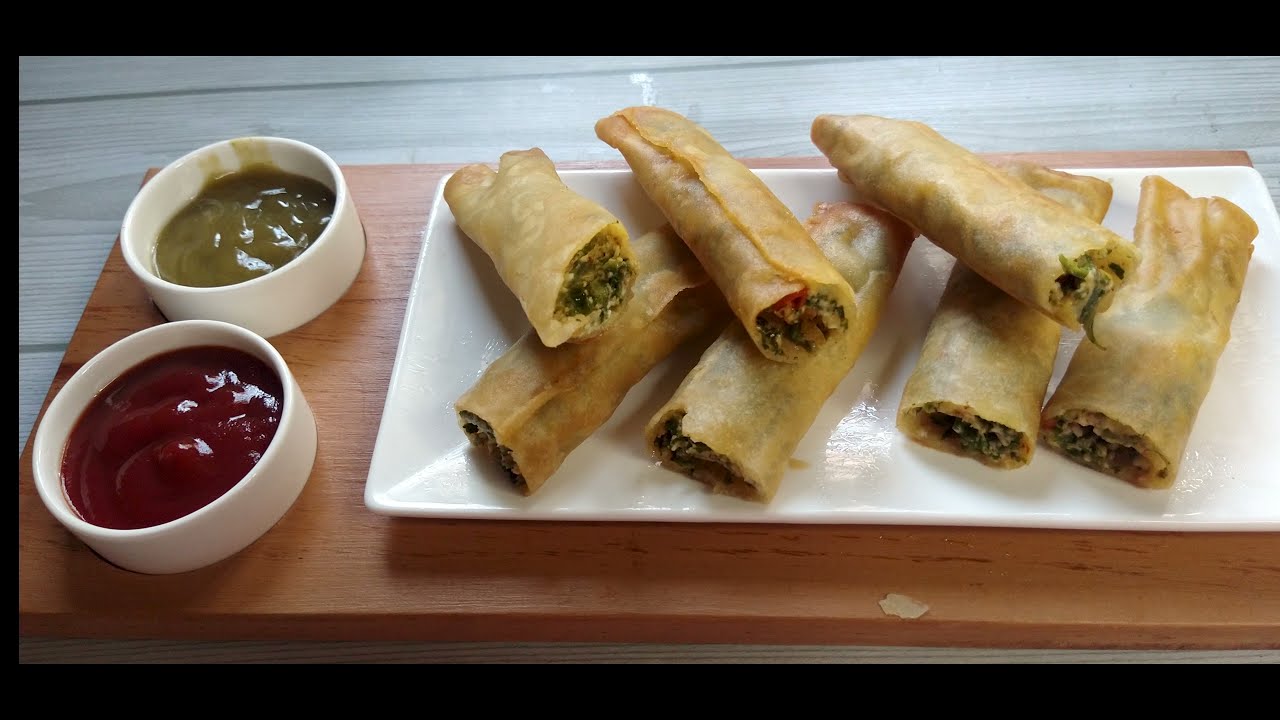 evening snacks Cheesy Paneer Cigar Roll recipe