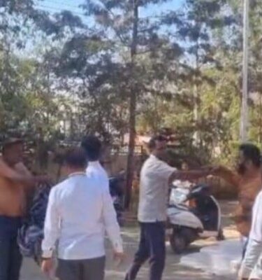 Crime congress leader assaulted common man in vijayapura