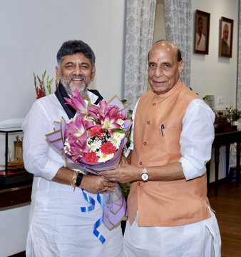 DK Shivakumar meeting with central minister Rajnath singh