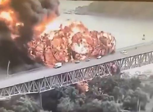 panama bridge fuel tanker blast