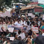 Protest against nuclear power plant in sagara taluk ex mla haratalu halappa participated