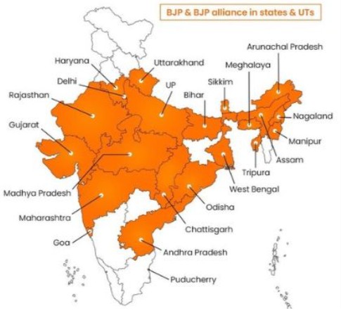 winning west Bengal election win bjp releases new india map
