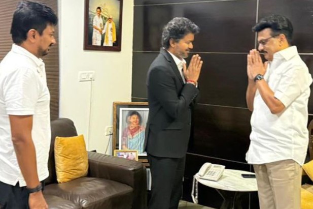 new cm vijay meets dmk leader mk stalin in Chennai home