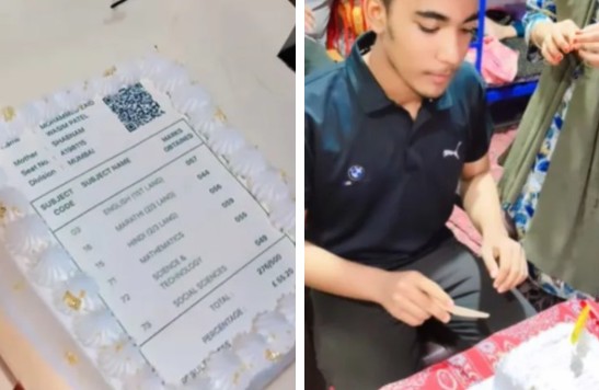 viral news mumbai family celebrates son 55 percent marks