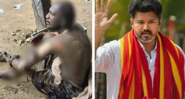 tamil nadu TVK worker Sets Himself Ablaze