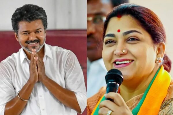actress and bjp leader khushbu supports vijay tvk
