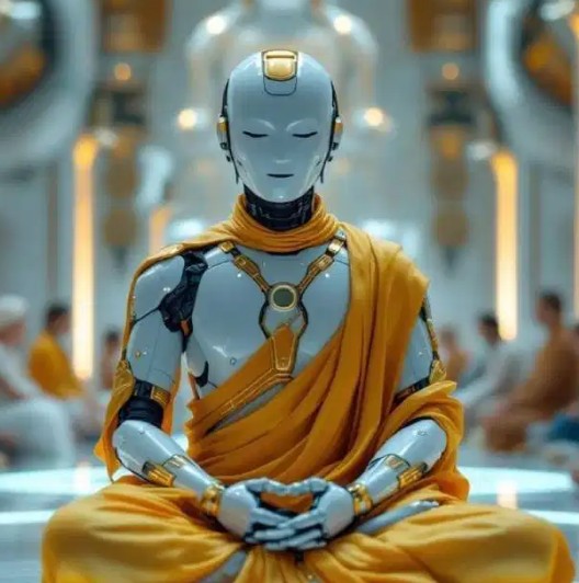 japan and south Korea using AI robotic monks