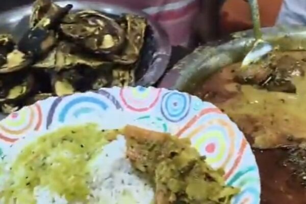 Bjp workers celebrated win with fish meal