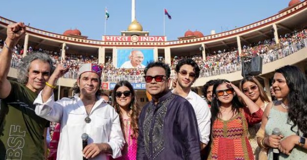 AR Rahman performs vande mataram song at Attari Border Main Vaapas Aaunga team pays tribute to BSF