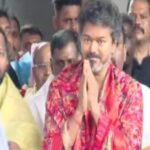 Cm vijay first Karnataka visit took darshana of kolluru mookambike devi