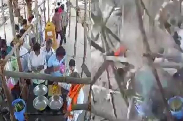 tragedy temple pillar collapses 5 lost life 18 injured