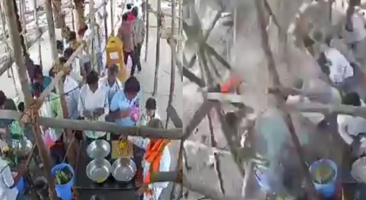 tragedy temple pillar collapses 5 lost life 18 injured