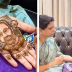 gali janardhan reddy wife puts mehendi of Narendra modi face in her hand