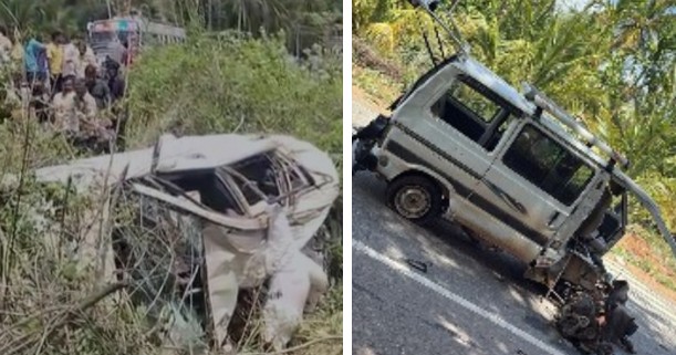 omini and car road mishap in tumkur