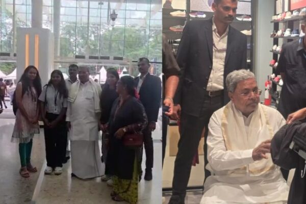 Former CM Siddaramaiah in Shopping Mood Crowd Throng for Selfies as He Buys Clothes at Mantri Mall