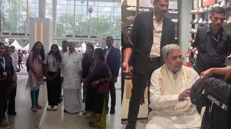 Former CM Siddaramaiah in Shopping Mood Crowd Throng for Selfies as He Buys Clothes at Mantri Mall