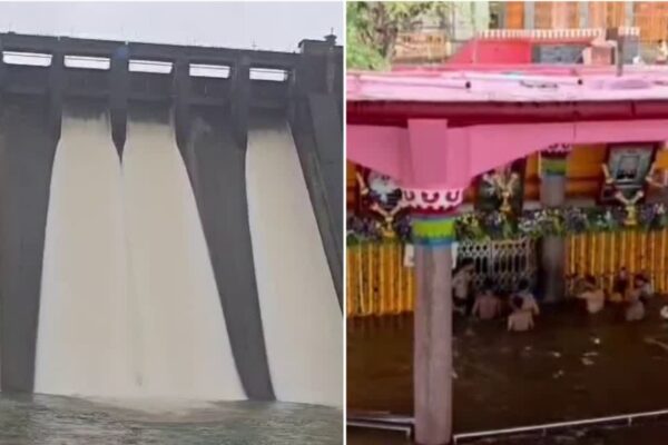 Maharashtra rain Dams Full Heavy Inflow Into Krishna River Sparks Flood Threat on Belagavi Border