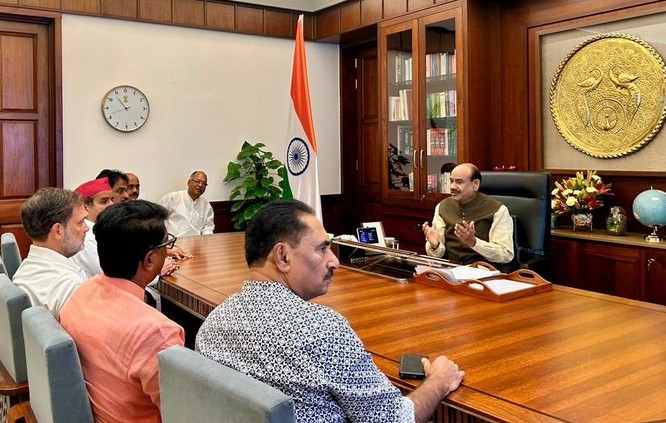 NEET UG Row Rocks Parliament Rahul Gandhi Meets Speaker Om Birla Insists on Urgent Debate