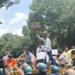 Punjab Paper Leak BJP Stages Massive Protest Outside AAP Delhi Office