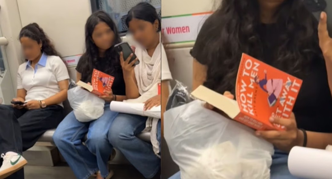 Viral video young girl reading how to kill men book in metro shocks internet