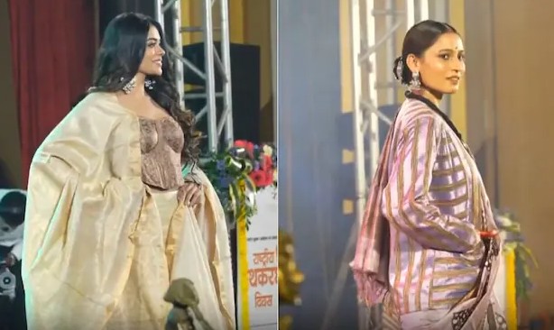 From the Shadows of Conflict to the Fashion Ramp walk Former Women Maoists Dazzle in Kosa Silk Sarees