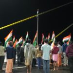 Tricolor Unfurled In The Dark Prasanna Kerekai Performs Unique Night Flag Hoisting On Sagara sigandur Bridge independence day