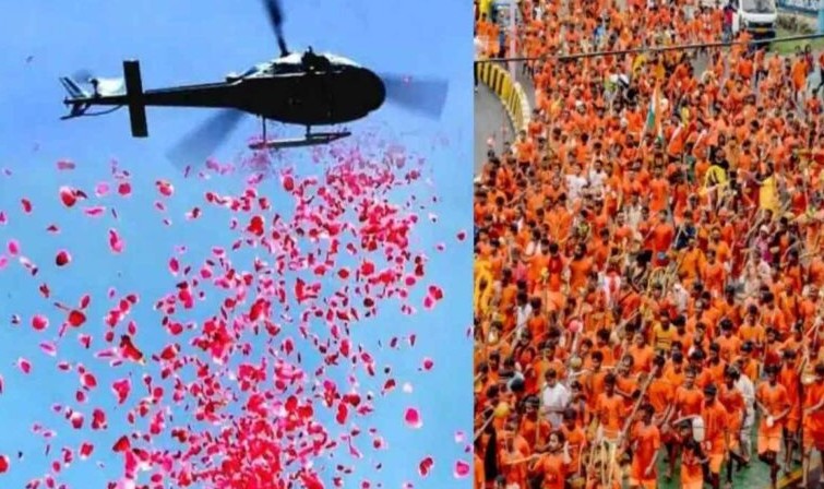 Floral Welcome from the Skies Uttar Pradesh Govt Plans Aerial Flower Showers for Kanwar Yatra Across 7 Districts