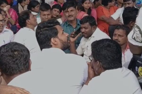 Delay in Pensions Sparks Protest JDS Youth President Nikhil Kumaraswamy Joins Differently-Abled Rally