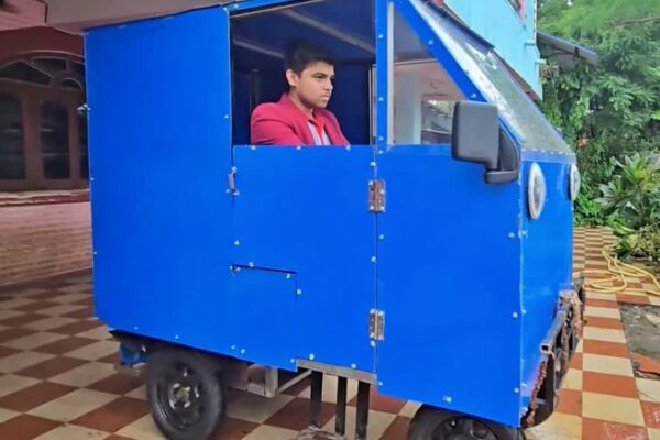 viral news Odisha Student Turns Garage Scrap into Solar Powered Electric Car VOLT X