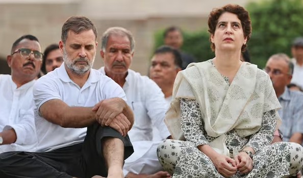 Rahul vs Priyanka in Congress BJP Latches On to Rahul Gandhis Silence Over Raihan Vadra Exhibition Row