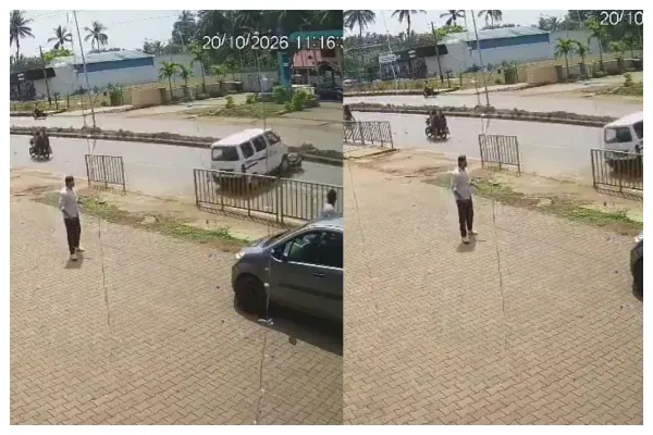 Road mishap Police Register Case After Chilling Showroom Accident Leaves Two Critical in Sagara Town